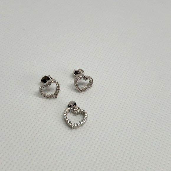 Silver Earring And Pendant CZ Set - Picture 2 of 3